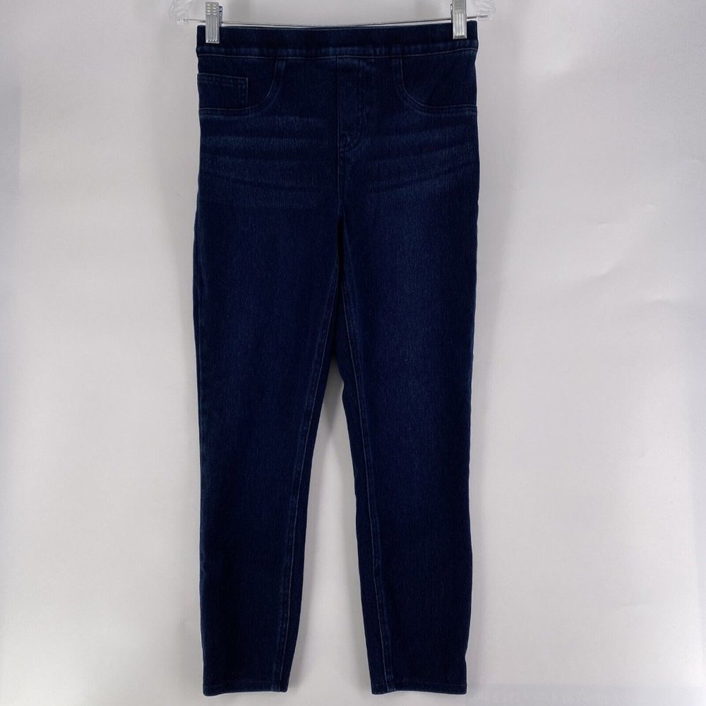 Spanx Women’s Size Medium High Waisted Dark Wash Crop Jeanish Legging